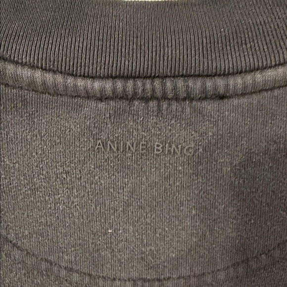Anine Bing Charcoal Sweatshirt with White Lettering - Picture 3 of 5
